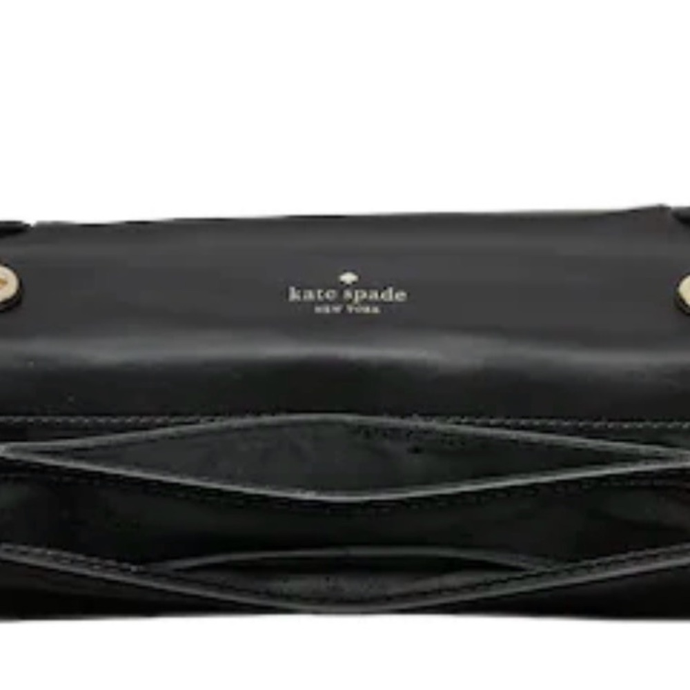 Kate Spade Black Leather Crossbody with Gold Accents - Picture 8 of 10